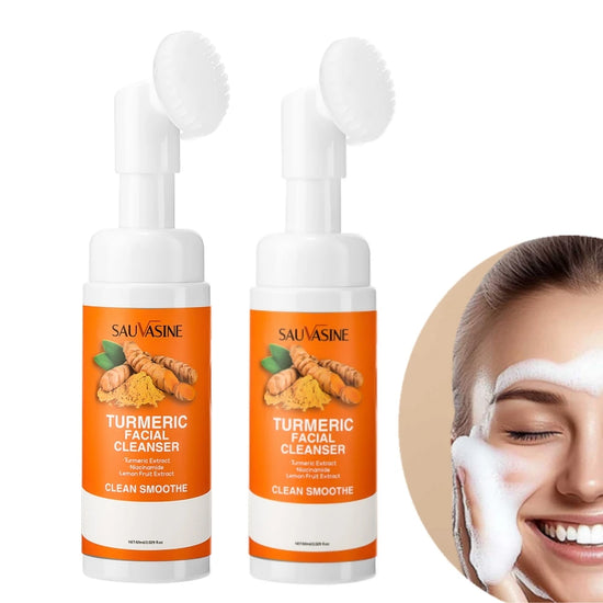 Turmeric Facial Cleanser – Radiance Foam &amp; Integrated Brush
