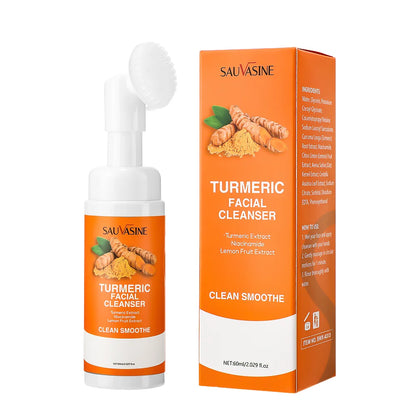 Turmeric Facial Cleanser – Radiance Foam &amp; Integrated Brush