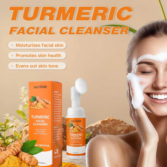 Turmeric Facial Cleanser – Radiance Foam &amp; Integrated Brush